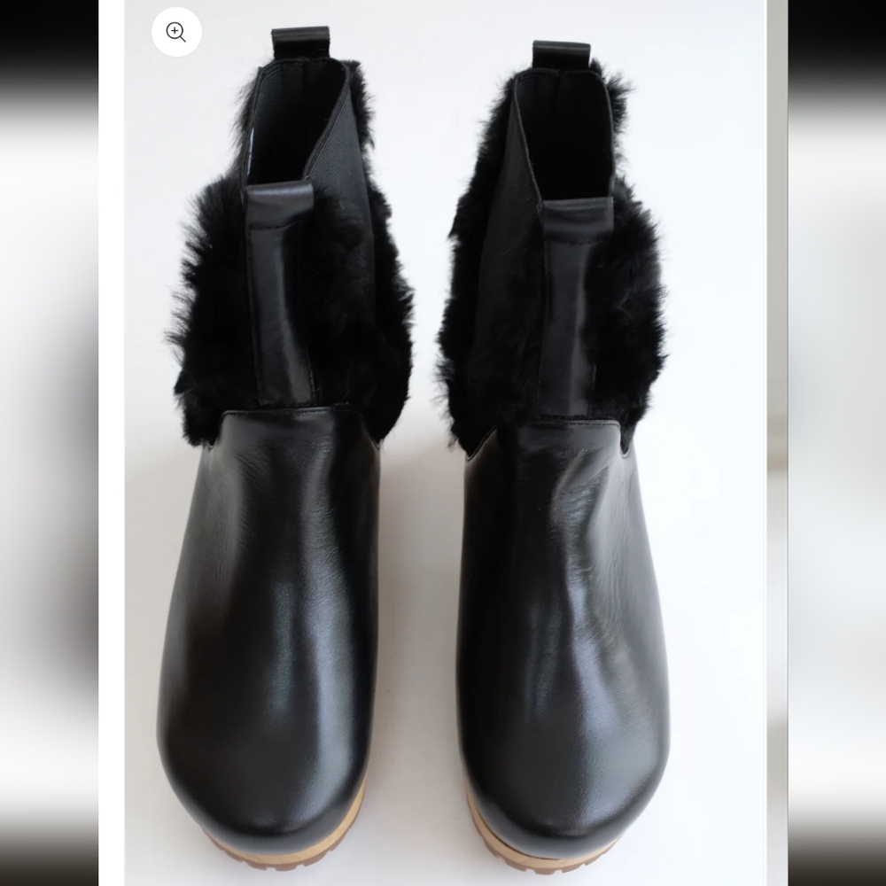 Beklina Low Clog Boot Black Alpaca